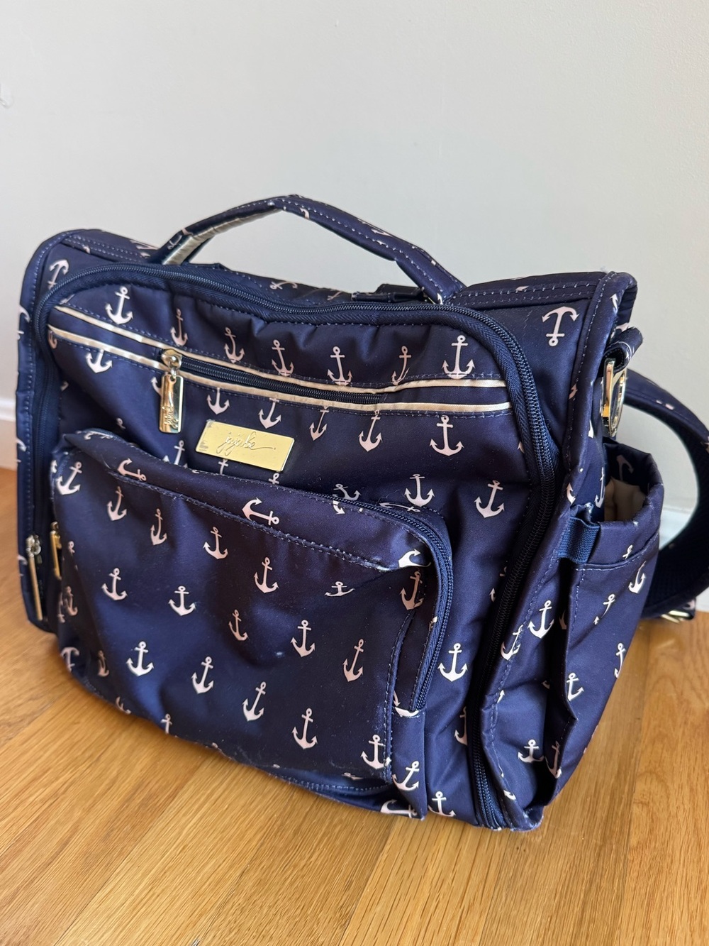 Ju-Ju-Be Legacy The Admiral Navy Anchor Print BFF Diaper Bag Backpack